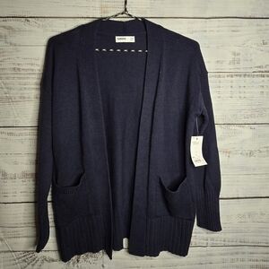 NWT Sonoma Dark Blue Longsleeve Cardigan With Pockets Women Size Xsmall Petite